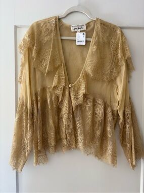 Free People x Nigel Preston Fairy Chiffon Blouse XL Boho